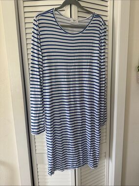 Mikoh Blue & White Striped Long Sleeve Dress size 2